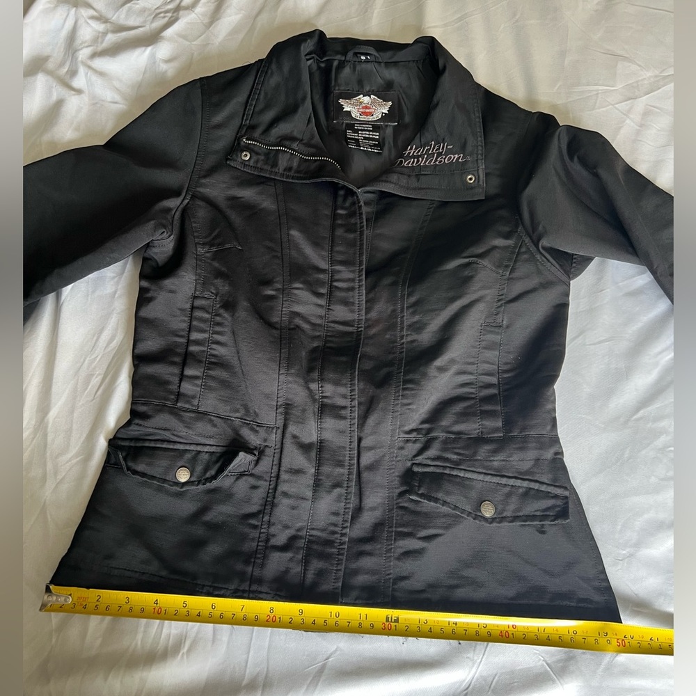 Harley-Davidson Black Jacket with Silver Studded Wing Design - Picture 5 of 13